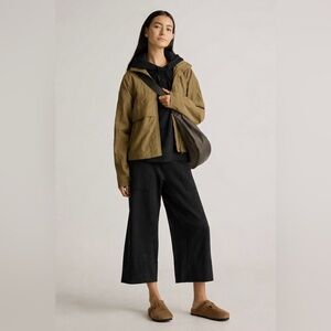 Quince SuperSoft Fleece Cropped Wide Leg Pants size M NWT